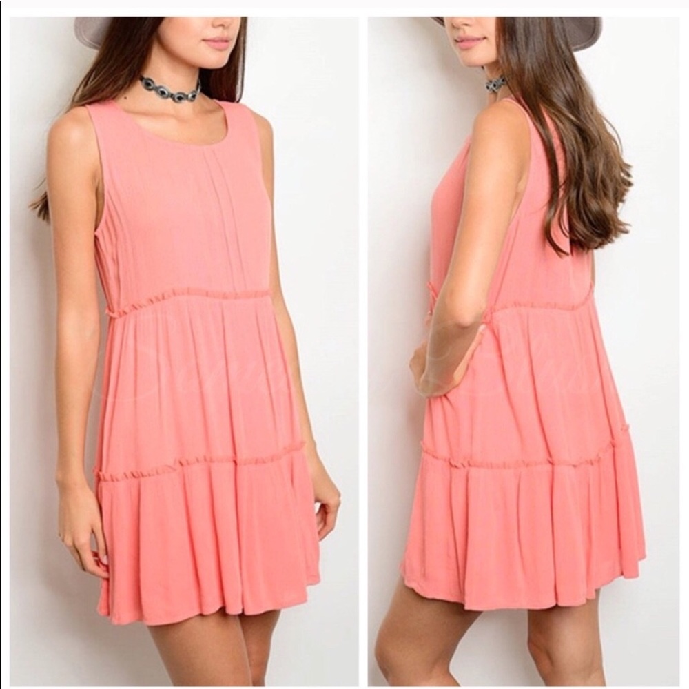 🔥 Steal! Salmon pink light flowy dress